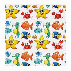 Fish Ocean Water Sea Life Seamless Background Medium Glasses Cloth (2 Sides) by Jancukart