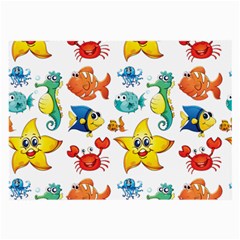 Fish Ocean Water Sea Life Seamless Background Large Glasses Cloth by Jancukart