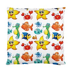 Fish Ocean Water Sea Life Seamless Background Standard Cushion Case (one Side)