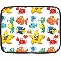 Fish Ocean Water Sea Life Seamless Background Fleece Blanket (mini) by Jancukart