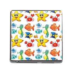 Fish Ocean Water Sea Life Seamless Background Memory Card Reader (square 5 Slot) by Jancukart