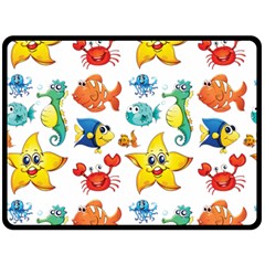 Fish Ocean Water Sea Life Seamless Background Fleece Blanket (large)  by Jancukart