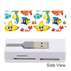 Fish Ocean Water Sea Life Seamless Background Memory Card Reader (stick) by Jancukart