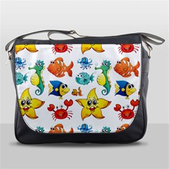 Fish Ocean Water Sea Life Seamless Background Messenger Bag