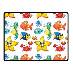 Fish Ocean Water Sea Life Seamless Background Double Sided Fleece Blanket (small) 