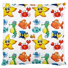 Fish Ocean Water Sea Life Seamless Background Standard Flano Cushion Case (two Sides)