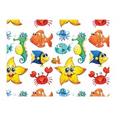 Fish Ocean Water Sea Life Seamless Background Double Sided Flano Blanket (mini) 