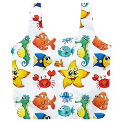 Fish Ocean Water Sea Life Seamless Background Full Print Recycle Bag (xxl)