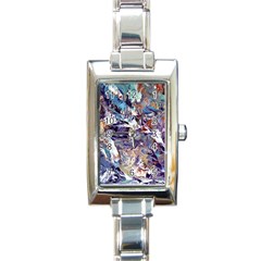 Abstract Cross Currents Rectangle Italian Charm Watch by kaleidomarblingart