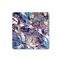 Abstract Cross Currents Square Magnet by kaleidomarblingart