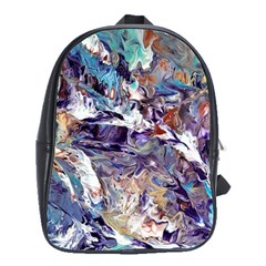 Abstract Cross Currents School Bag (large) by kaleidomarblingart