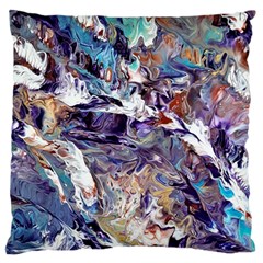 Abstract Cross Currents Large Cushion Case (two Sides) by kaleidomarblingart