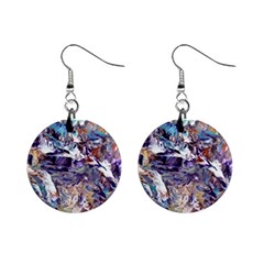 Abstract Cross Currents Mini Button Earrings by kaleidomarblingart