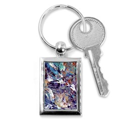 Abstract Cross Currents Key Chain (rectangle) by kaleidomarblingart