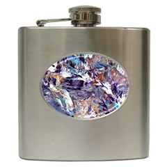 Abstract Cross Currents Hip Flask (6 Oz) by kaleidomarblingart