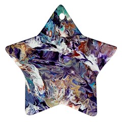 Abstract Cross Currents Star Ornament (two Sides) by kaleidomarblingart