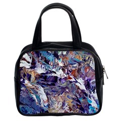 Abstract Cross Currents Classic Handbag (two Sides) by kaleidomarblingart