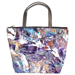 Abstract Cross Currents Bucket Bag by kaleidomarblingart