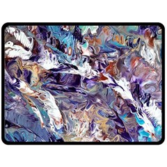 Abstract Cross Currents Double Sided Fleece Blanket (large)  by kaleidomarblingart