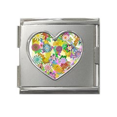 Illustration-pattern-abstract Mega Link Heart Italian Charm (18mm)