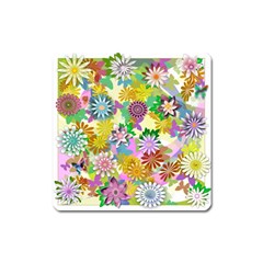 Illustration-pattern-abstract Square Magnet by Pakrebo