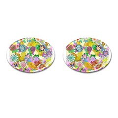 Illustration-pattern-abstract Cufflinks (oval) by Pakrebo