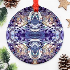 Amethyst Repeats Round Ornament (two Sides) by kaleidomarblingart