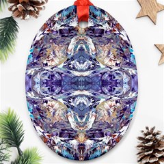 Amethyst Repeats Ornament (oval) by kaleidomarblingart