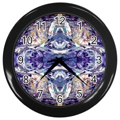 Amethyst Repeats Wall Clock (black) by kaleidomarblingart