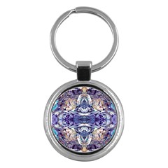 Amethyst Repeats Key Chain (round) by kaleidomarblingart