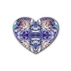 Amethyst Repeats Rubber Heart Coaster (4 Pack) by kaleidomarblingart