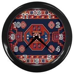 Armenian Carpet Wall Clock (black) by Gohar