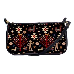 Carpet-symbols Shoulder Clutch Bag by Gohar