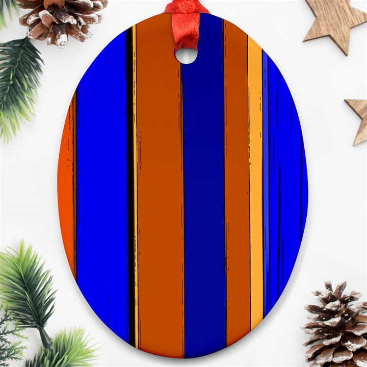 Abstract Blue And Orange 930 Ornament (Oval)