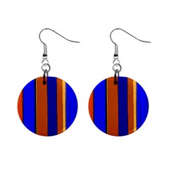 Abstract Blue And Orange 930 Mini Button Earrings by KorokStudios