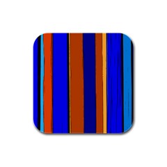 Abstract Blue And Orange 930 Rubber Square Coaster (4 Pack) by KorokStudios