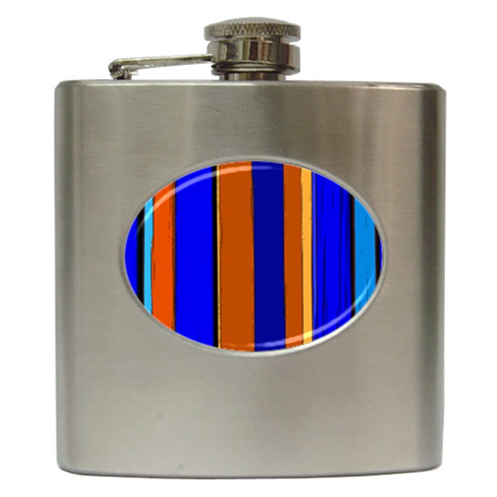 Abstract Blue And Orange 930 Hip Flask (6 oz)