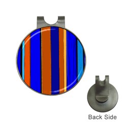 Abstract Blue And Orange 930 Hat Clips With Golf Markers by KorokStudios