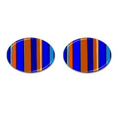 Abstract Blue And Orange 930 Cufflinks (oval) by KorokStudios