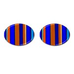 Abstract Blue And Orange 930 Cufflinks (Oval) Front(Pair)