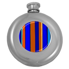 Abstract Blue And Orange 930 Round Hip Flask (5 oz)