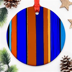 Abstract Blue And Orange 930 Round Ornament (two Sides)