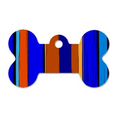 Abstract Blue And Orange 930 Dog Tag Bone (one Side) by KorokStudios