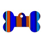 Abstract Blue And Orange 930 Dog Tag Bone (Two Sides) Front