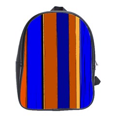 Abstract Blue And Orange 930 School Bag (large) by KorokStudios