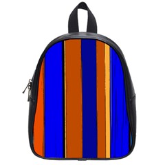 Abstract Blue And Orange 930 School Bag (small) by KorokStudios