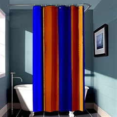 Abstract Blue And Orange 930 Shower Curtain 36  X 72  (stall)  by KorokStudios