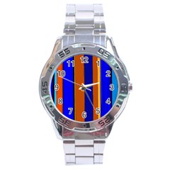 Abstract Blue And Orange 930 Stainless Steel Analogue Watch by KorokStudios