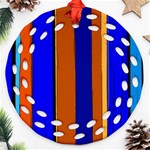 Abstract Blue And Orange 930 Ornament (Round Filigree) Front