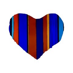 Abstract Blue And Orange 930 Standard 16  Premium Heart Shape Cushions